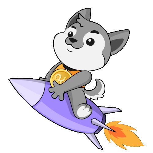 Puppy design with the title 'Mascot Animation fo Kaiken Coin'