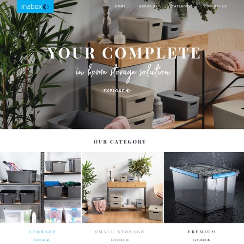 Redesigned website with the title 'Inabox'