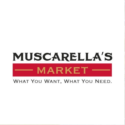 Italian logo with the title 'Muscarella's Market'
