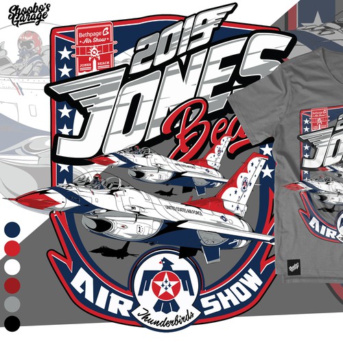 Automotive t-shirt with the title '2019 Jones Beach AirShow '