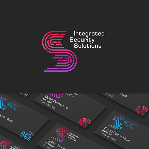 Fingerprint logo with the title 'Logo: ISS - Integrated Security Solutions'