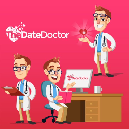 Mascot artwork with the title 'The DateDoctor mascot '
