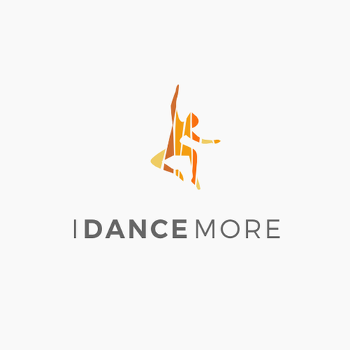 Human figure design with the title 'Modern logo for dancing classes'