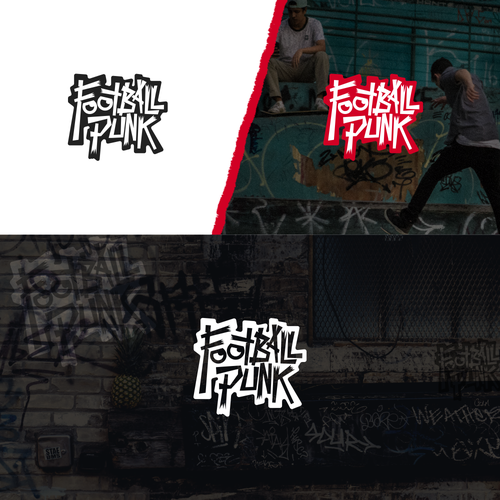 Street art logo with the title 'The Football Punk'