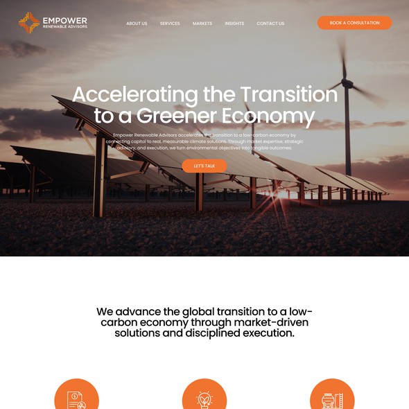 Power design with the title 'Premium Website for Solar Energy Platform'