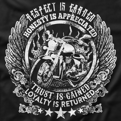 Fire t-shirt with the title 'Motorbike with Quote Shirt'