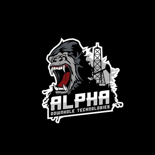 Gorilla design with the title 'Logo for ALPHA Downhole Technologies'