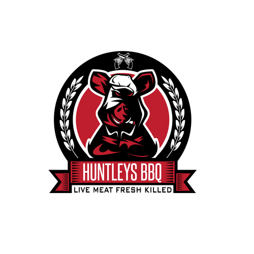 Grill design with the title 'Huntleys BBQ logo'