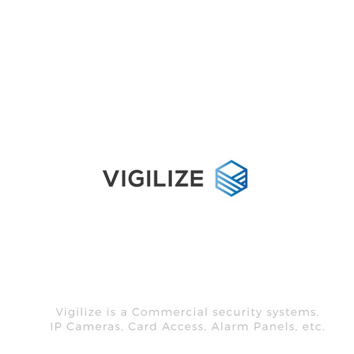 Hexagon logo with the title 'Vigilize Design Logo Concept'