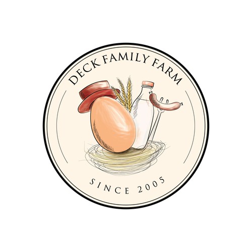Sausage logo with the title 'Small Family Farm Logo Design'