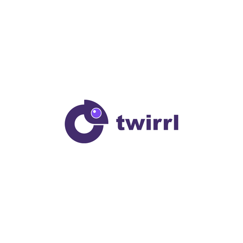 Chameleon logo with the title 'Twirrl Logo'