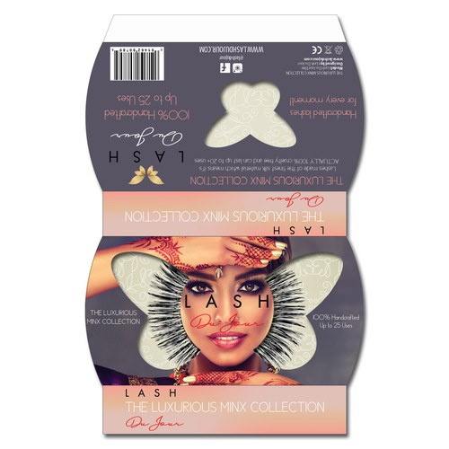 Eyelash design with the title 'Winner Will be Hired to Design an Additional 8 Packaging Projects'