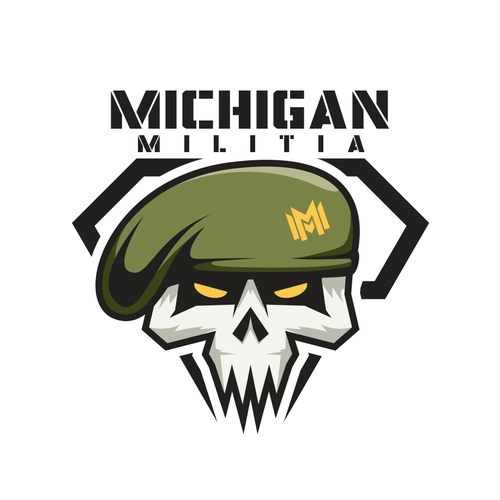 Aggressive logo with the title 'Michigan Militia'