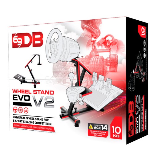 Game packaging with the title 'new packaging artwork for the new version of our product the Wheel Stand EVO v2.'