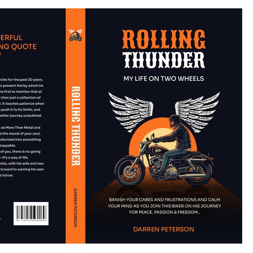 Book artwork with the title 'Book Cover Rolling Thunder'