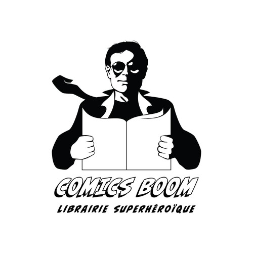 Superhero brand with the title 'Heroic Logo for Comic Book Store'