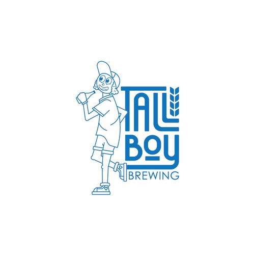 Boy logo with the title 'Tallboy Brewing'