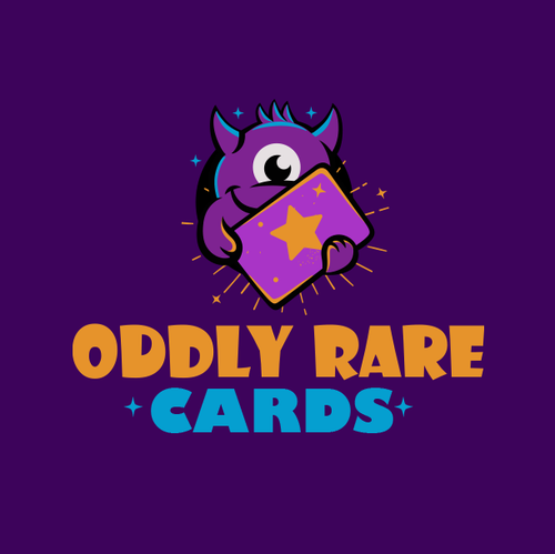 Creature design with the title 'Create a quirky, premium logo for Oddly Rare Cards'