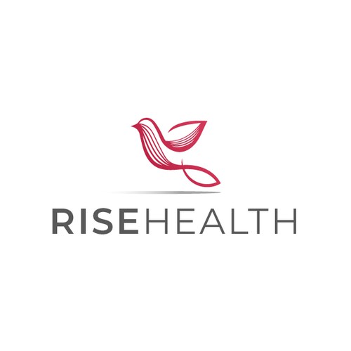 Line art logo with the title 'Line-style. minimal logo for Rise Health'