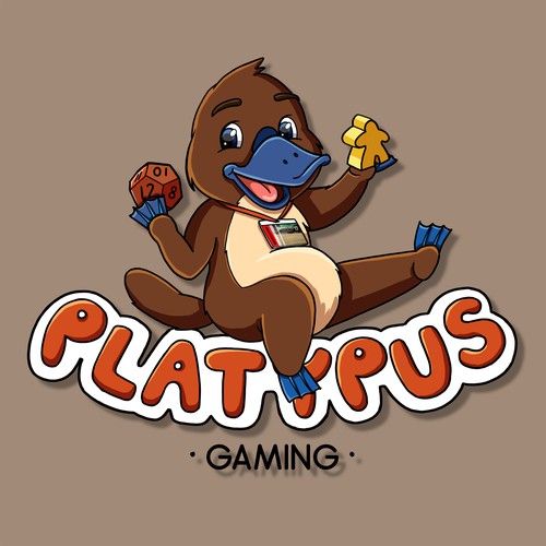 Cute animal design with the title 'Platypus character'
