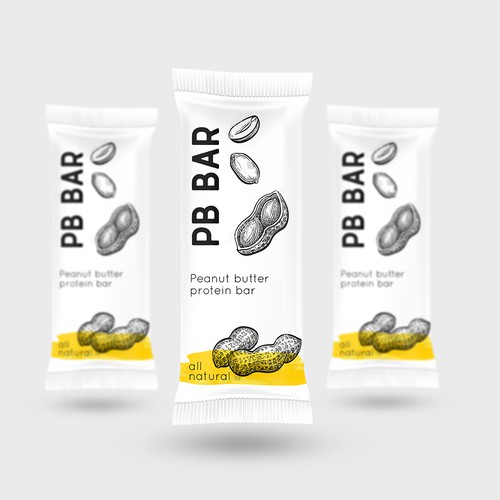 Drawing packaging with the title 'Concept for protein bar'
