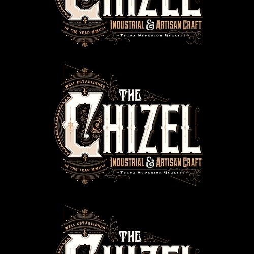 Vintage logo with the title 'The Chizel - Logo'