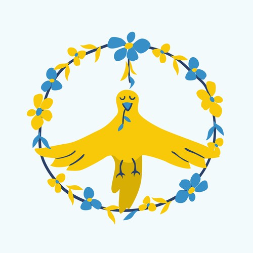 Dove design with the title 'Freedom for Ukraine'