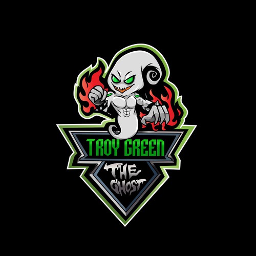 Ghost logo with the title 'TROY GREEN Logo'