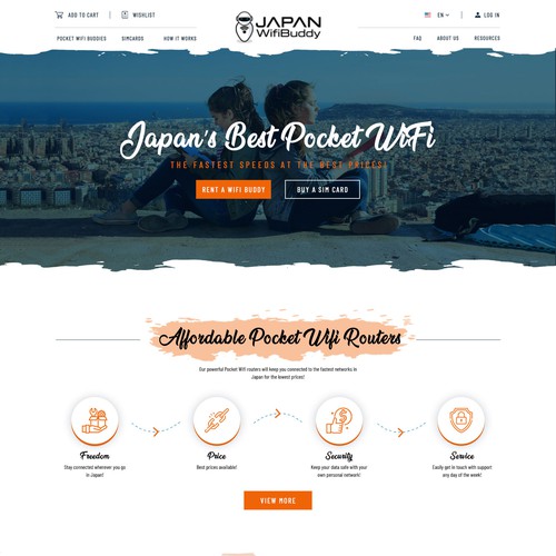 WiFi design with the title 'wifi rental website japan'