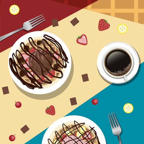Coffee illustration with the title 'Menu Illustration'