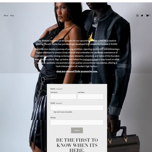 SEO design with the title 'LUMERE Clothing Company SEO'