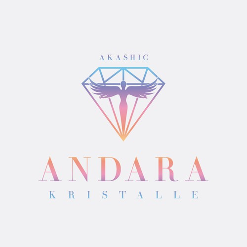Bright logo with the title 'Elegant logo for Akashic Jewelry crystals'
