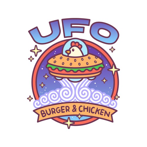 Cosmic logo with the title 'Ufo chicken'