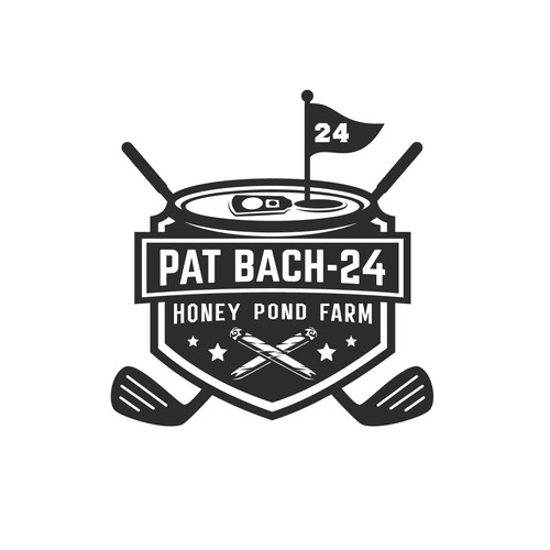 Beer can design with the title 'Pat Bachelor Party - Ryder Cup sports logo'