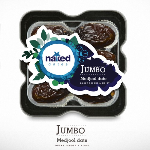 Organic packaging with the title ' Naked Dates Packaging design'
