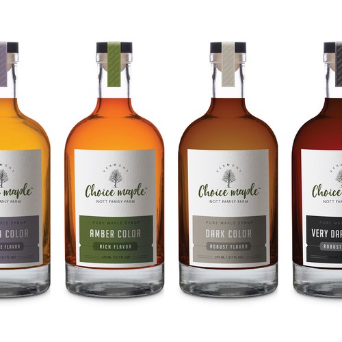 Bottle label with the title 'Maple syrup label'