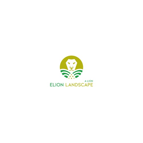 Lion brand with the title 'Elegant logo concept for a Landscaping company.'