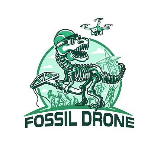 Skeleton design with the title 'Fossil Drone'
