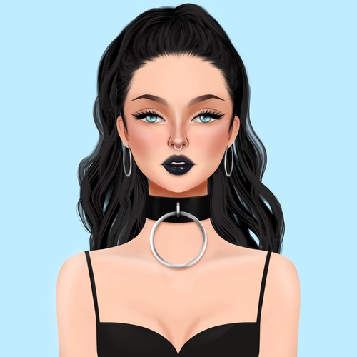 Girly artwork with the title 'Model illustration'