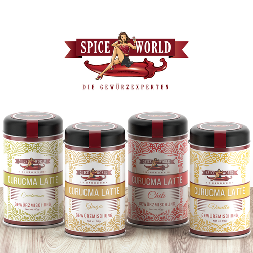 Colorful label with the title 'Spice World'