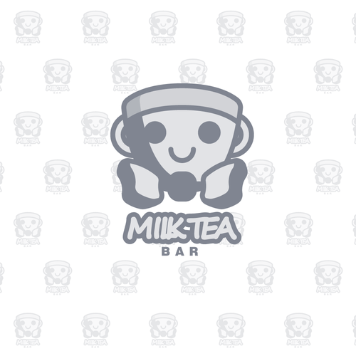 Dairy logo with the title 'MILK TEA BAR logo design'