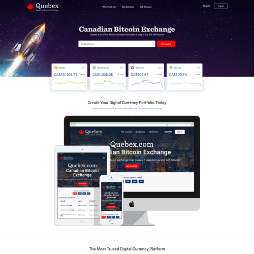 Business website with the title 'Bitcoin Market Homepage Redesign'
