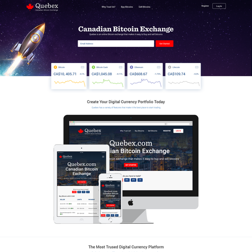 Bitcoin website with the title 'Bitcoin Market Homepage Redesign'