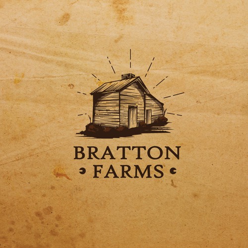 Farm logo with the title 'Illustration for a Smokehouse'