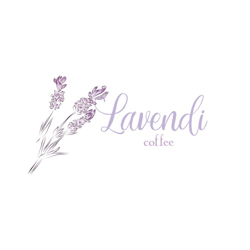 Pastel logo with the title 'Logo for Lavendi coffee'