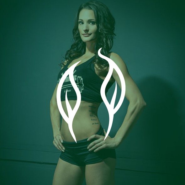 Vegan design with the title 'Fitness logo for vegan women'