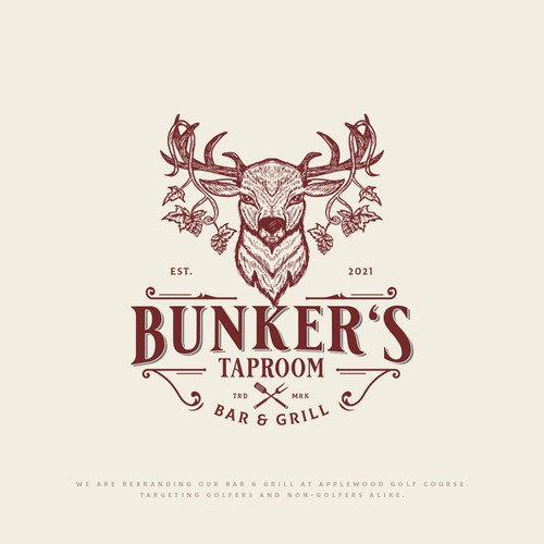 Elk logo with the title 'Bunker's Taproom'