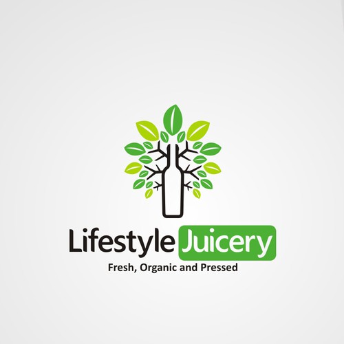 Natural product logo with the title 'healthy and fresh'