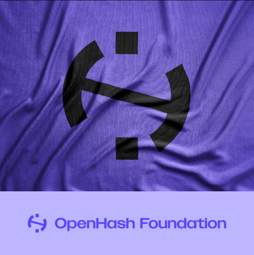 Mining logo with the title 'OpenHash Foundation web3 Bitcoin Mining Logo'