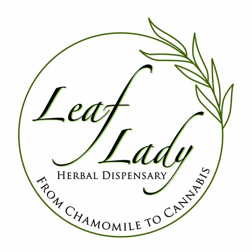 Dispensary logo with the title 'Leaf Lady Herbal Dispensary'